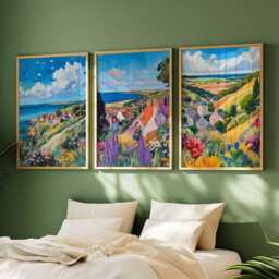 Set Of 3 East Lothian Posters, Scotland Travel Prints, Wall Art Set, Coastal Landscape Scottish Countryside Print - thumbnail 3