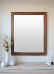 Ready To Ship - Walnut Mirror Wood Wall Large Farmhouse - thumbnail 1