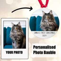 Personalised Pet's First Christmas Tree Decoration Bauble - Cat Kitten Animal Pet Acrylic - Add Your Pet's Name & Year - thumbnail 3