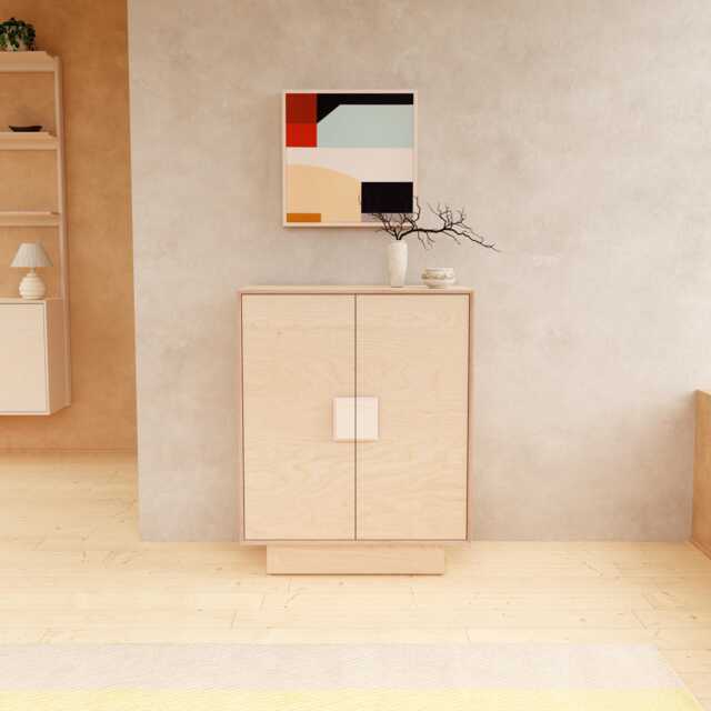 Handmade Birch Plywood Cabinet - Scandinavian Minimalist Style Soft-Closing Doors & Custom Finishes. Dining Room Cupboard - image 1