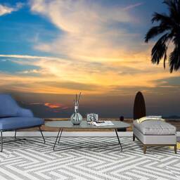 3D Seaside Sunset Wallpaper, Peel & Stick Wall Mural - thumbnail 2