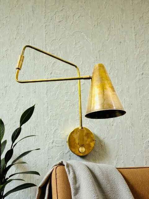 Brass Articulated Wall Sconce Mid-Century Modern Style - image 1