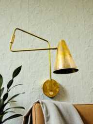 Brass Articulated Wall Sconce Mid-Century Modern Style - thumbnail 1