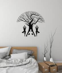 Yoga Tree Vinyl Wall Decal Meditation Room Buddhism Art Interior Stickers Mural - #2948Di - thumbnail 1