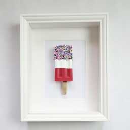 Fab Lolly Resin Wall Art - Handmade Pop Set in A Deep Shadow Box Frame - thumbnail 2