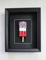 Fab Lolly Resin Wall Art - Handmade Pop Set in A Deep Shadow Box Frame