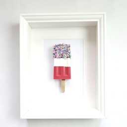 Fab Lolly Resin Wall Art - Handmade Pop Set in A Deep Shadow Box Frame - thumbnail 2