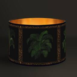 Lampshade Palm Tree, Tropical Patterns & Golden Border, Natural Elegance, Interior Decor - thumbnail 1