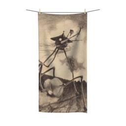 War Of The Worlds, 2 Of 6, Bath Towel, Vintage 1906 Illustration, H.g. Wells - thumbnail 2