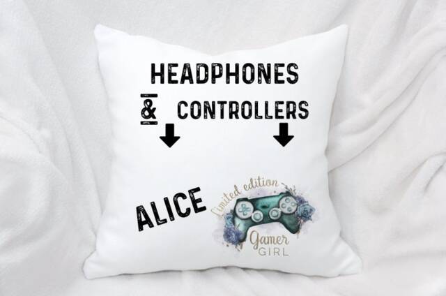 Personalised Pocket Gamers Cushion, Ideal Gift For Gaming Enthusiasts, Girl - image 1
