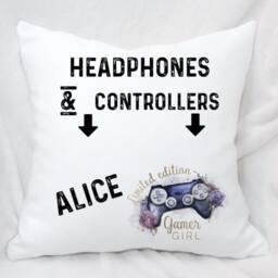 Personalised Pocket Gamers Cushion, Ideal Gift For Gaming Enthusiasts, Girl - thumbnail 2