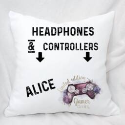 Personalised Pocket Gamers Cushion, Ideal Gift For Gaming Enthusiasts, Girl - thumbnail 3