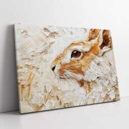 Bunny Rabbit Abstract Hare Animal Oil Painting Rainbow Pet Splatter Wall Art Black Framed Canvas Poster Print Home/Office Room Decor Gifts - thumbnail 2
