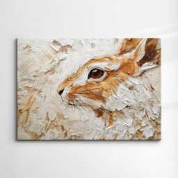 Bunny Rabbit Abstract Hare Animal Oil Painting Rainbow Pet Splatter Wall Art Black Framed Canvas Poster Print Home/Office Room Decor Gifts - thumbnail 3