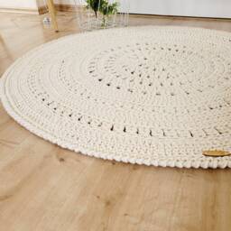 Handmade Children's Room Rug, Round, Handcrafted, Decor, Living Christening Gift Idea - thumbnail 2