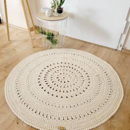Handmade Children's Room Rug, Round, Handcrafted, Decor, Living Christening Gift Idea - thumbnail 3