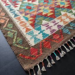 Kilim Rug Classic, Handmade Artisan Afghan Turkish Aztec Geometric Wool 156x101 cm - thumbnail 2