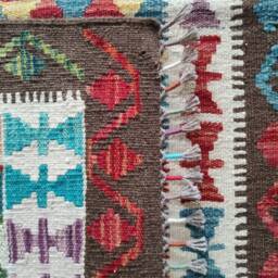Kilim Rug Classic, Handmade Artisan Afghan Turkish Aztec Geometric Wool 156x101 cm - thumbnail 3