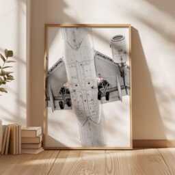 Airplane Underside Poster, Aviation Wall Art, Aircraft Close Up Print, Jet Engine Photography, Pilot Gift, Modern Artwork - thumbnail 3