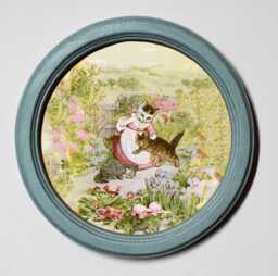 Beatrix Potter Tom Kitten Art Print, Round Wood Frame, Nursery Wall Decor - thumbnail 1