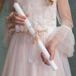 Floral Candle Decoration Handmade First Holy Communion Wreath - thumbnail 3