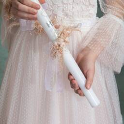 Floral Candle Decoration Handmade First Holy Communion Wreath - thumbnail 2