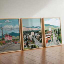 Set Of 3 Missoula Posters, Montana Travel Prints, Nature Landscape Wall Art Sets, Scenic River Poster Decor, Rustic Print Gift - thumbnail 2