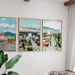 Set Of 3 Missoula Posters, Montana Travel Prints, Nature Landscape Wall Art Sets, Scenic River Poster Decor, Rustic Print Gift - thumbnail 3