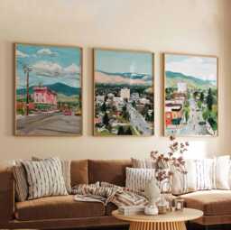 Set Of 3 Missoula Posters, Montana Travel Prints, Nature Landscape Wall Art Sets, Scenic River Poster Decor, Rustic Print Gift - thumbnail 1