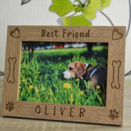 Best Friend Pet Dog Personalised Engraved Wooden Photo Frame Memorial Keepsake Size 6 X 4 Or 5 7 - thumbnail 2