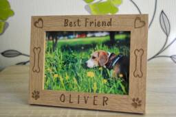 Best Friend Pet Dog Personalised Engraved Wooden Photo Frame Memorial Keepsake Size 6 X 4 Or 5 7 - thumbnail 1