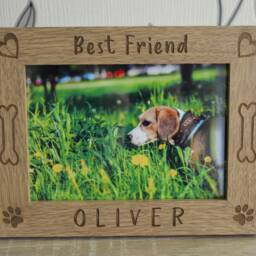 Best Friend Pet Dog Personalised Engraved Wooden Photo Frame Memorial Keepsake Size 6 X 4 Or 5 7 - thumbnail 3