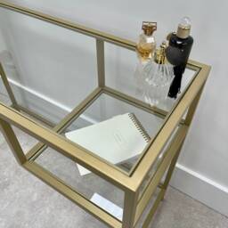 Glass Metal Dressing Table Gold - thumbnail 3