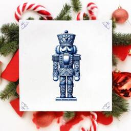 Nutcracker, Tile, Delft Blue, Christmas, Kitchen Bathroom Wall Art, Blue Ceramic, Backsplash, Xmas Gift, Nutcrackers - thumbnail 2