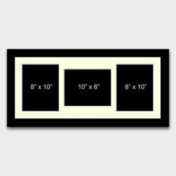 Multi Photo Picture Frame - Holds 3 10x8 Photos in A Black - thumbnail 2