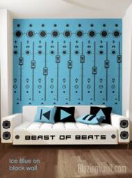 Mixing Console Sliders Wall Decal Black - Fl Studio Recording Music Producer Audio Waves Logic Pro By Marcos Crespo For Blazing Vault