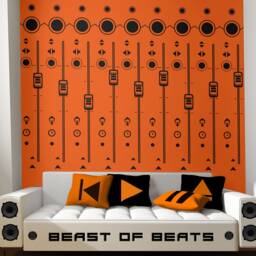 Mixing Console Sliders Wall Decal Black - Fl Studio Recording Music Producer Audio Waves Logic Pro By Marcos Crespo For Blazing Vault - thumbnail 3