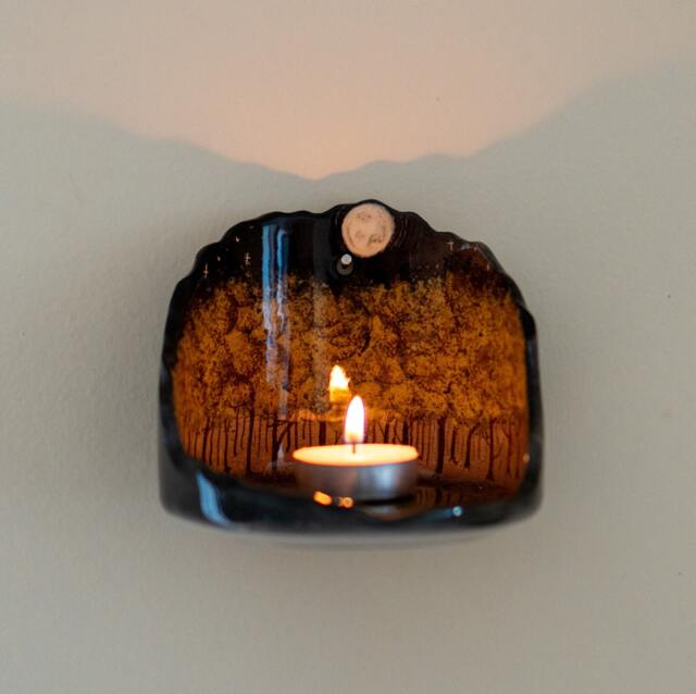 Forest Theme Candle Holder - Tea Light Holder, Wall Hanging Living Room Decor - image 1