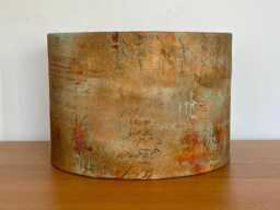 Orange, Brown & Green Distressed Style Lampshade Rust Patina For Ceiling Pendants Or Standard Table Floor Lamps Handwriting