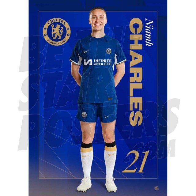 Chelsea Women Fc Charles 23/24 Headshot Poster - Officially Licensed Product A3/A4