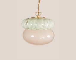 Fran??i??ka Vintage Pendant Light Mcm Hanging Handcrafted Glass Lamp Retro Ceiling Fixture Yugoslavia Gold Brass