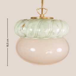 Fran??i??ka Vintage Pendant Light Mcm Hanging Handcrafted Glass Lamp Retro Ceiling Fixture Yugoslavia Gold Brass - thumbnail 4