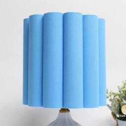 Handmade Light Blue Burlap Lamp Ceramic Base Table Lamp - thumbnail 3