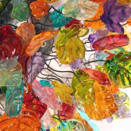 Large Colorful Ceiling Mount Light With Flowers & Leaves For Kitchen, Living Room Or Dining Room - thumbnail 4