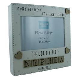 Photo Frame The Worlds Best Nephew Tile Art Nursery Home Decor Wood Cream 6x4 - thumbnail 3