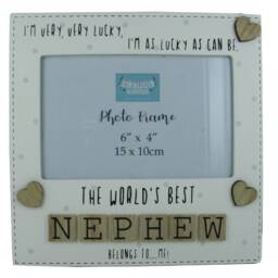 Photo Frame The Worlds Best Nephew Tile Art Nursery Home Decor Wood Cream 6x4 - thumbnail 2