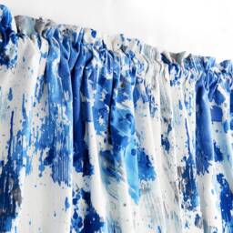 Rod Pocket Lined Panel Blue White Shades, Bedroom Home Decor Bathroom Valances - thumbnail 3