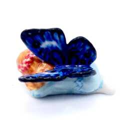 Miniature Ceramic Fairy Princess Sleeping Little Blue White Figurine Tiny Statue Small Decoration Collectible Hand Painted Figure Deco - thumbnail 2