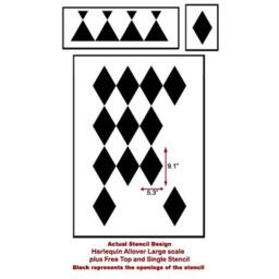 Harlequin Allover Stencil - Large Reusable Stencils For Diy Wall Decor Better Than Wallpaper - thumbnail 4