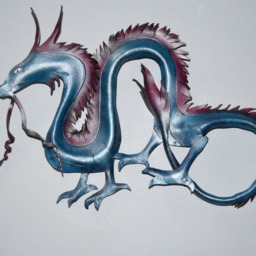 Leather Oriental Style Dragon Wall Hanging Or Costume Piece 12 Inch Length - 3D Art These Available Now On Sale For Old Stock - thumbnail 2